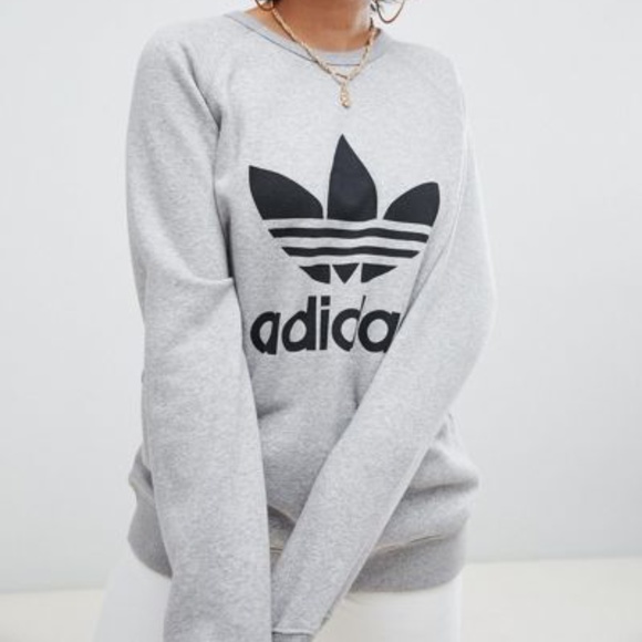 adidas Tops - Adidas originals gray trefoil sweatshirt, US XS